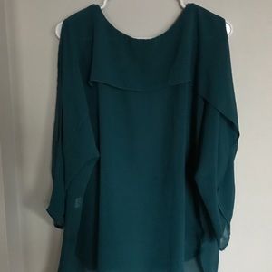 Chiffon teal blue shirt